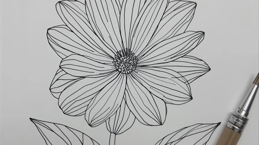 _Minimalist Flower Coloring Pages