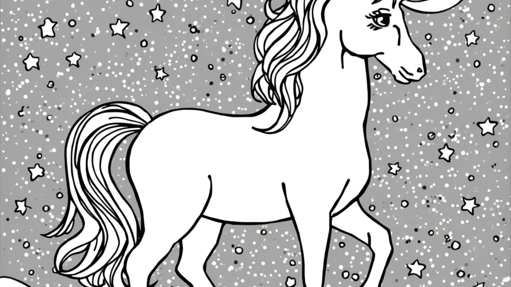 Moonlight Unicorn Coloring Pages Printable
