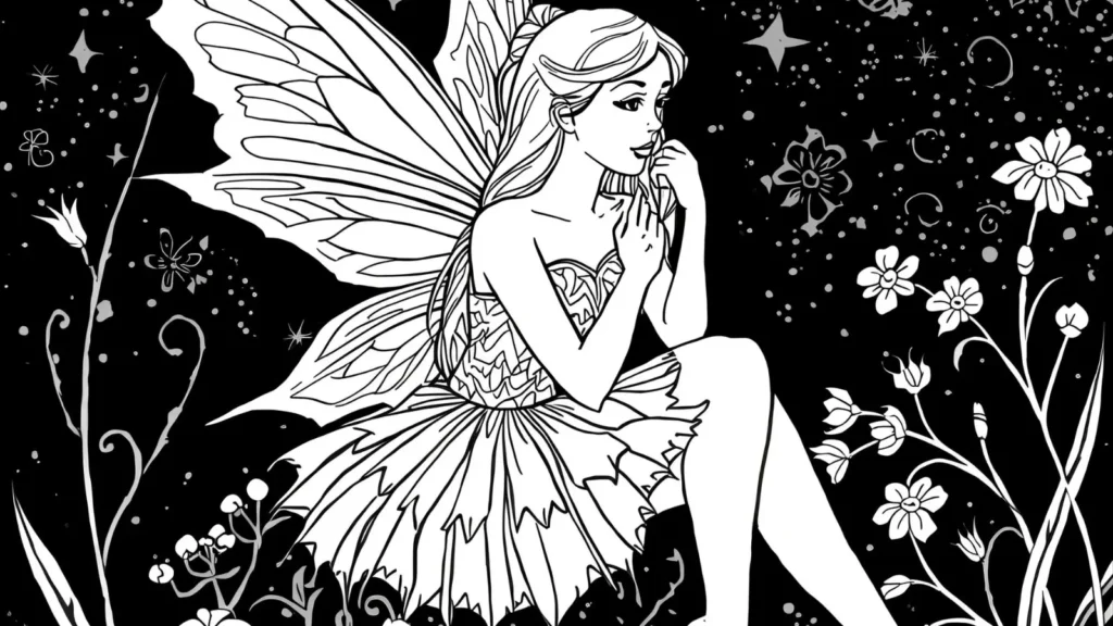 Night Fairy Coloring Pages