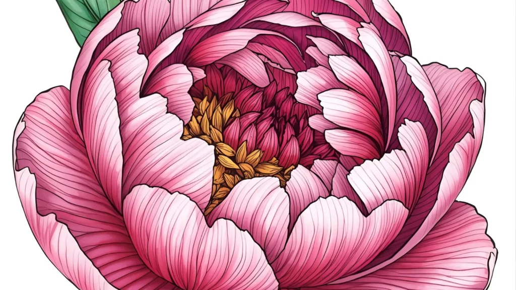 Peony Coloring Pages