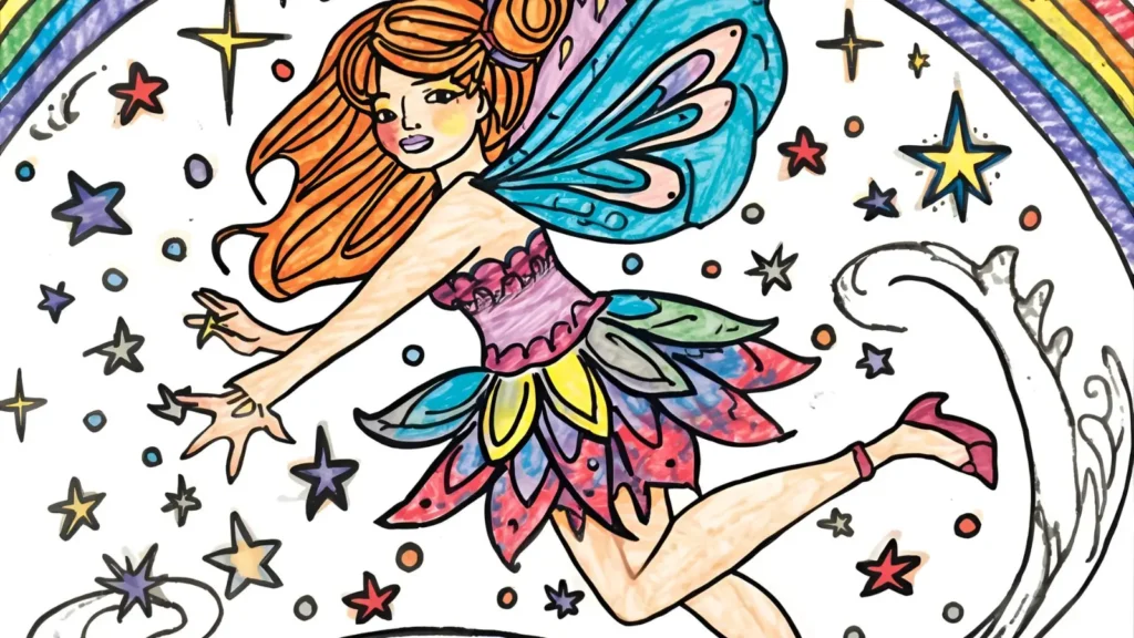 Rainbow Fairy Coloring Pages