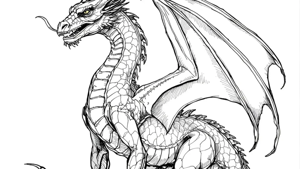 Realistic Dragon Coloring Page