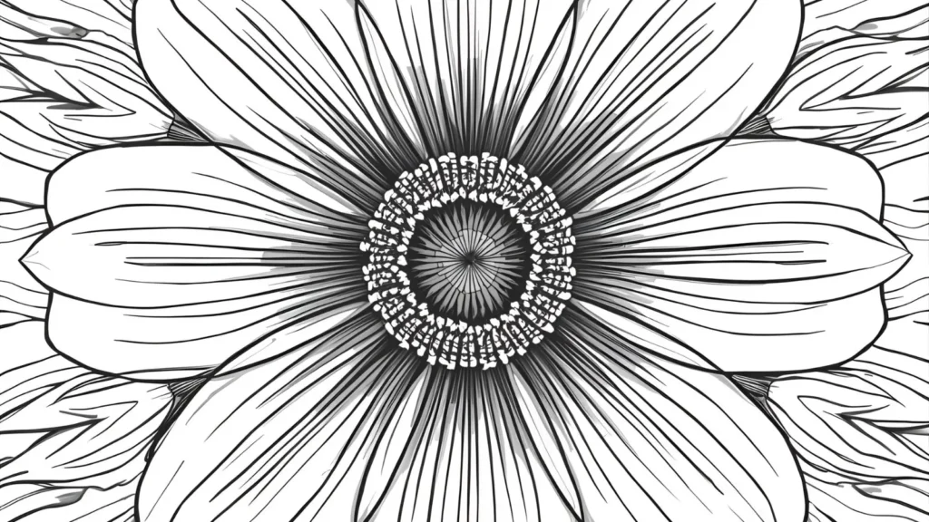 Realistic Flower Coloring Pages