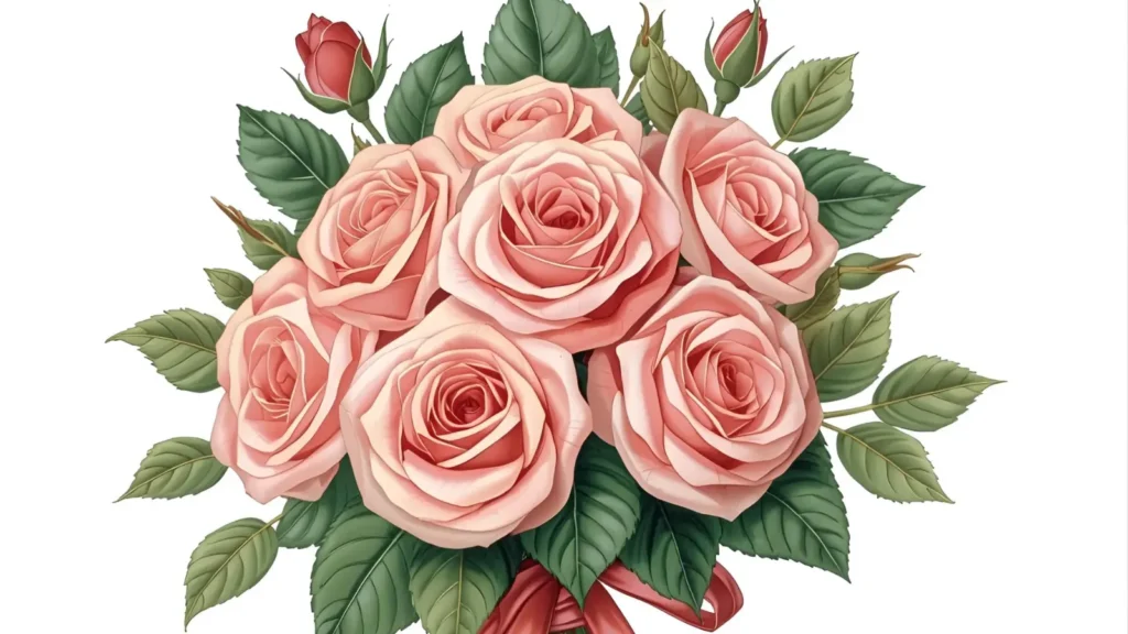 Rose Bouquet Coloring Pages
