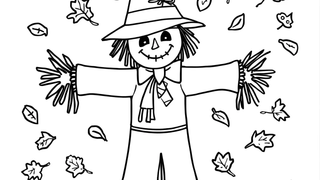 Scarecrow Autumn Coloring Pages