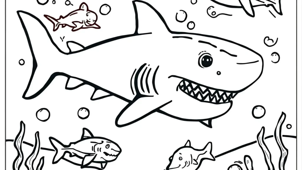 Shark Alphabet Coloring Pages