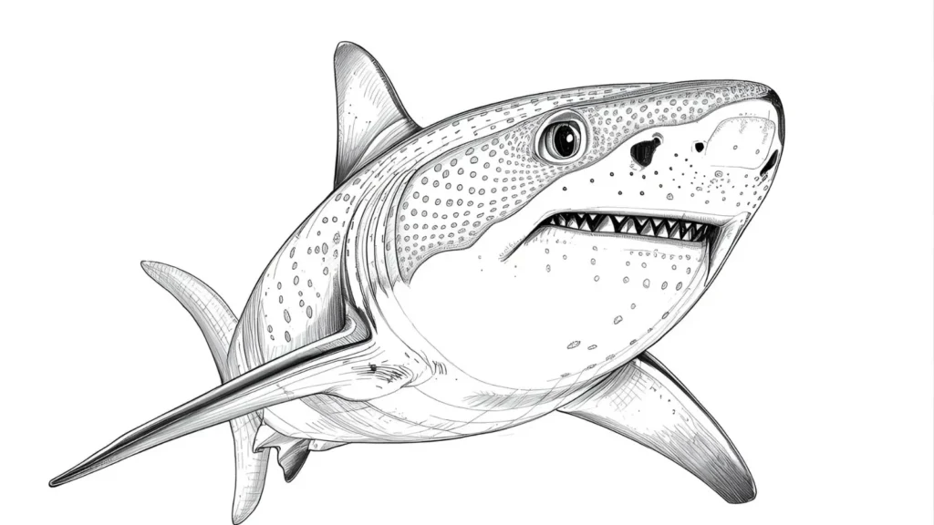 Shark Dot-to-Dot Coloring Pages