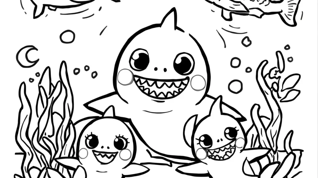 Shark Family Coloring Pages