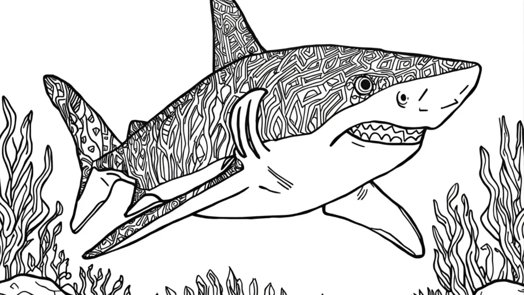 Shark Mandala Coloring Pages
