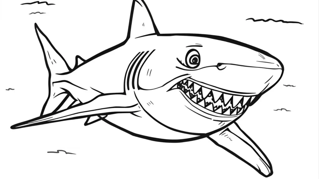 Shark Racing Coloring Pages
