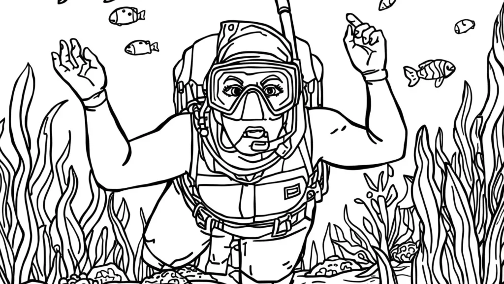 Snorkeling Adventure Coloring Pages 