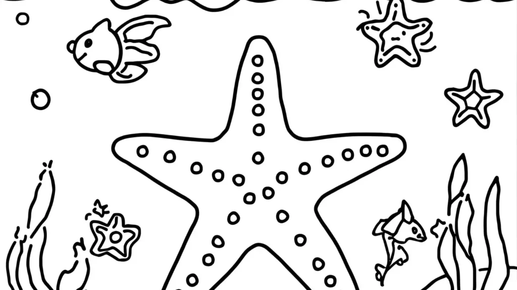 Starfish & Shell Coloring Pages