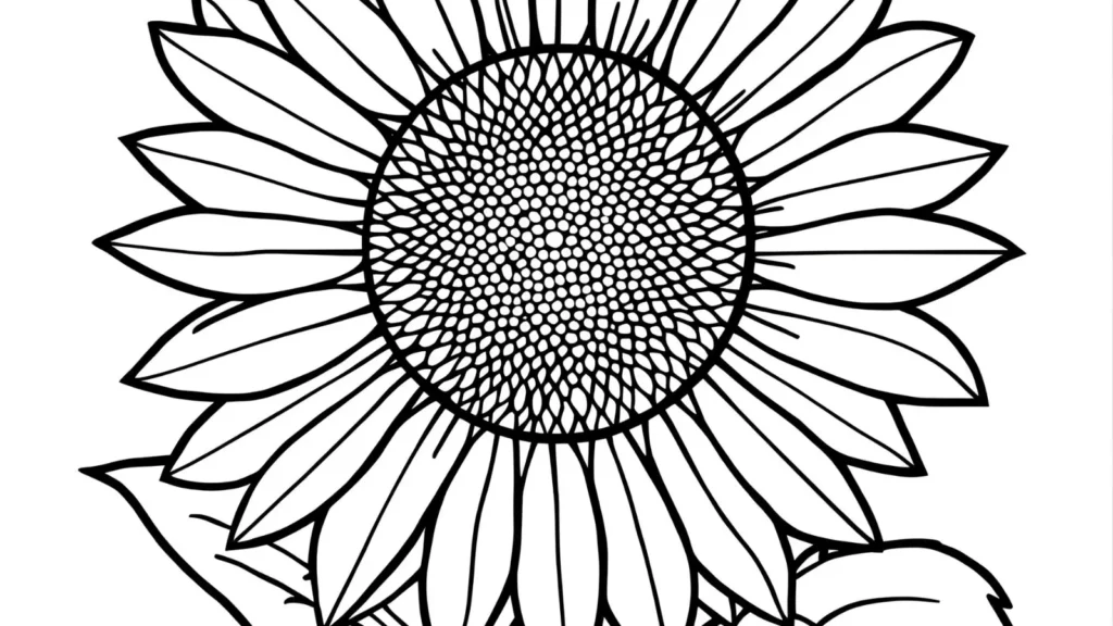 Sunflower Autumn Coloring Page