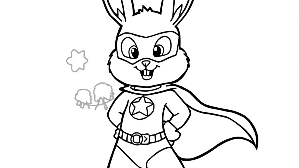 Superhero Bunny Coloring Pages