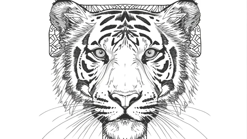 T is for Tiger Alphabet Coloring Pages 🐯