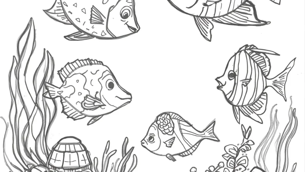 Tropical Fish Coloring Pages 