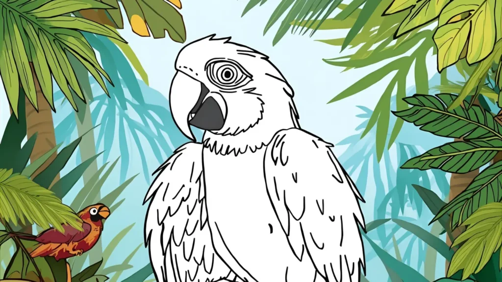  Tropical Parrot Coloring Pages