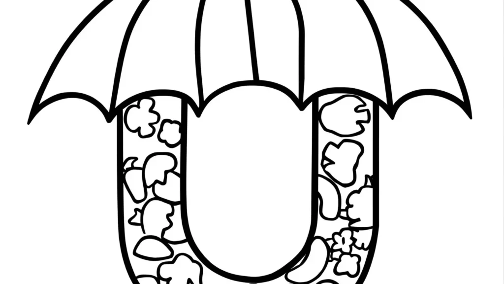 U is for Umbrella Alphabet Coloring Pages ☔