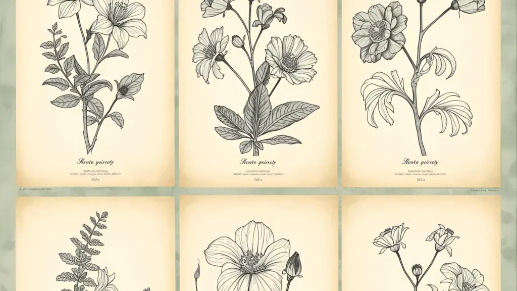 Vintage Flower Coloring Pages