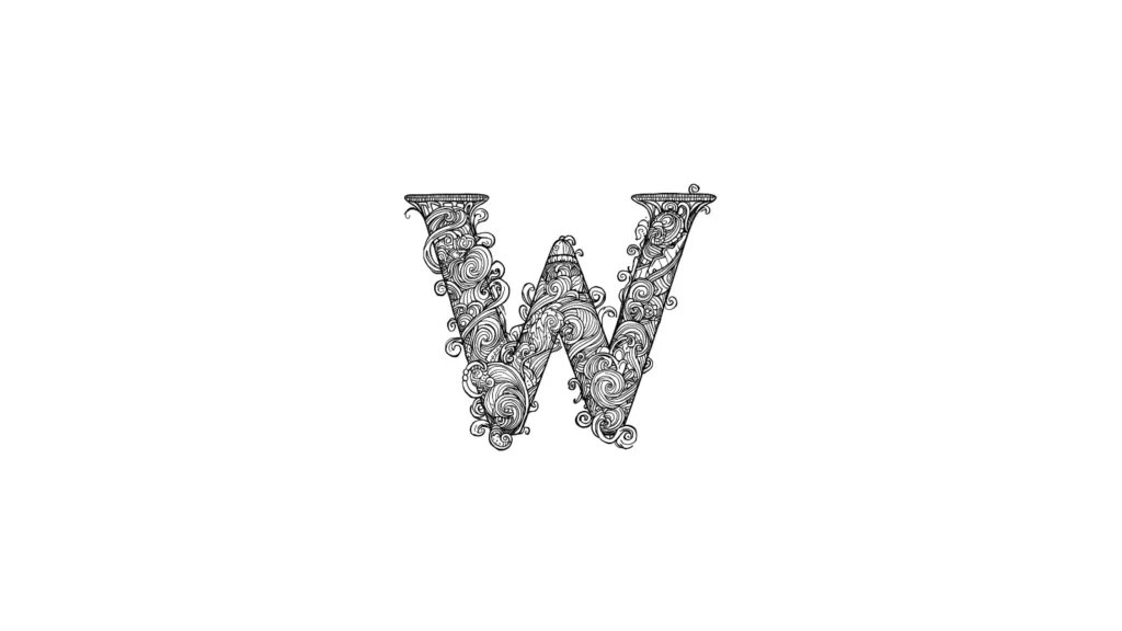 W is for Whale Alphabet Coloring Pages 🐋