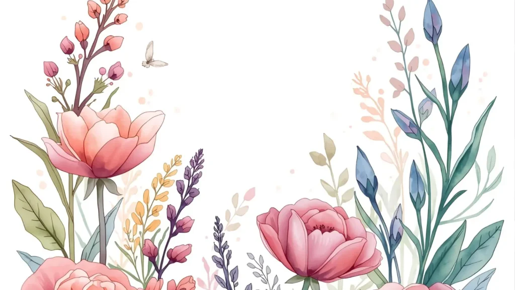 Watercolor-Inspired Flower Pages