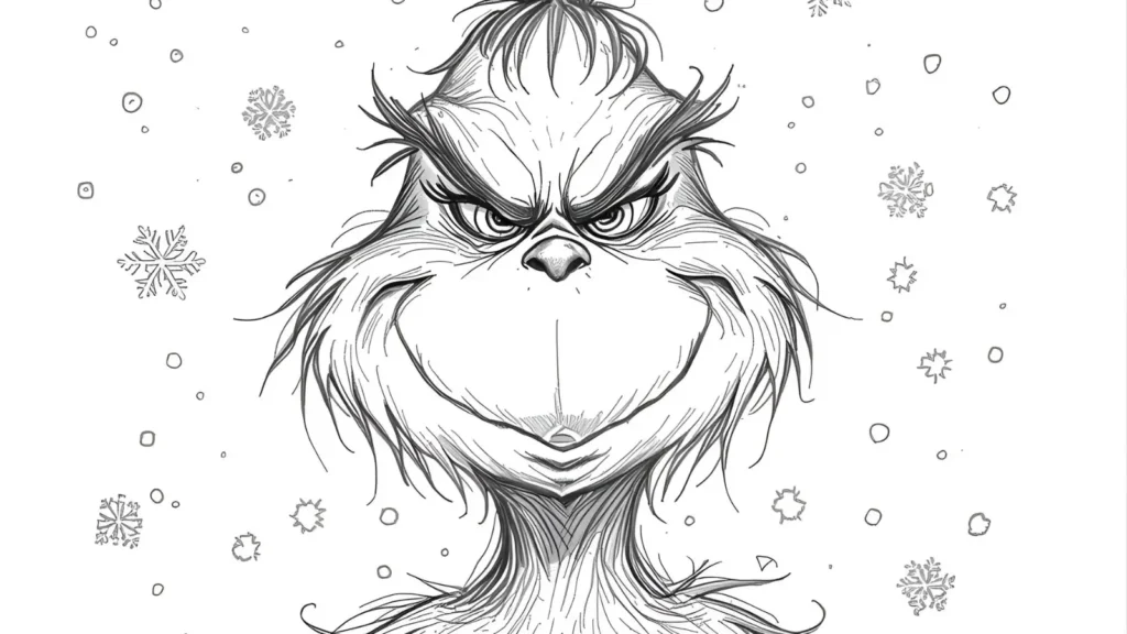 Winter Grinch Coloring Page