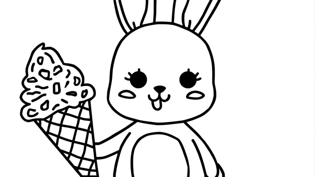 🍦 Ice Cream Bunny Coloring Pages
