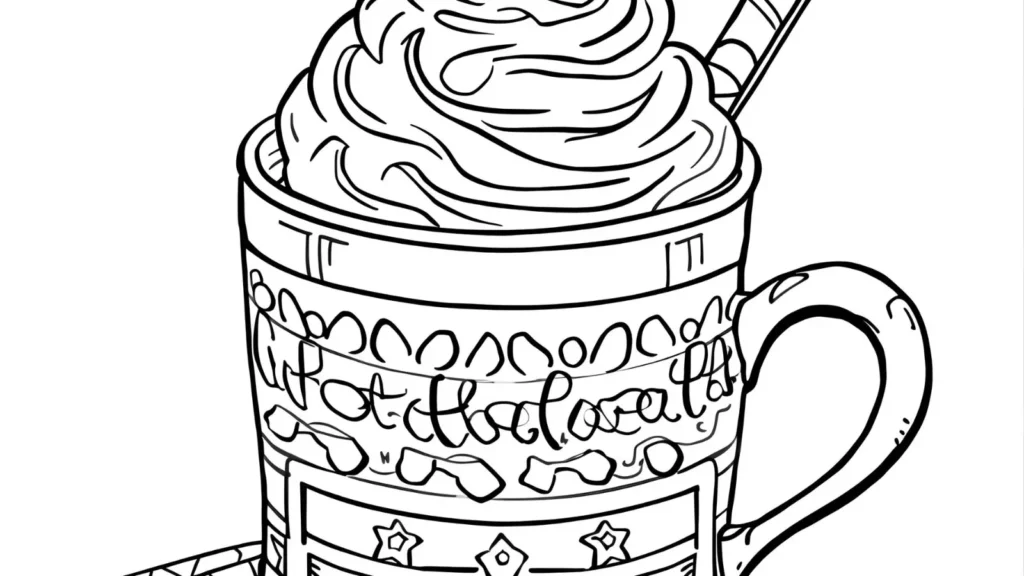 🍫 Hot Chocolate Mug Coloring Pages