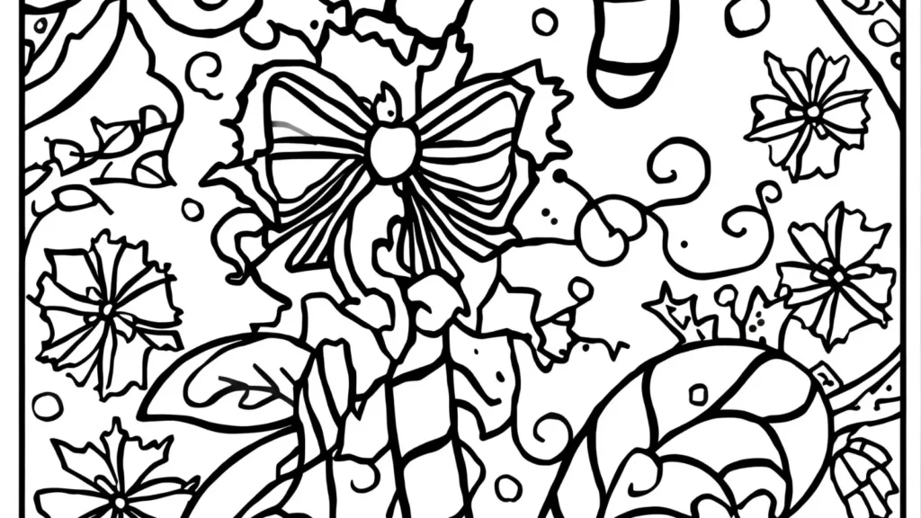 🍭 Candy Cane Coloring Pages