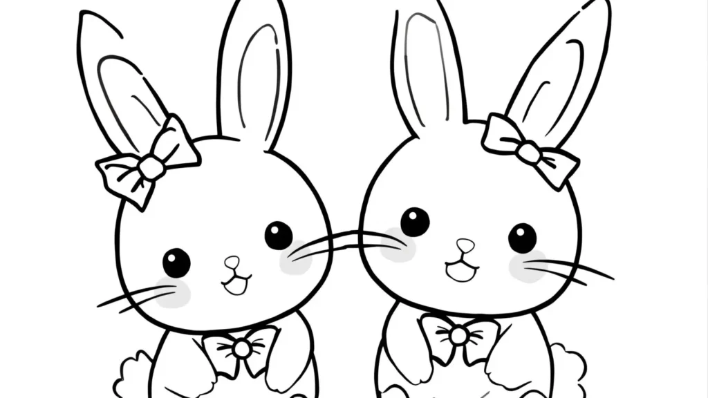 🎀 Kawaii Bunny Coloring Pages