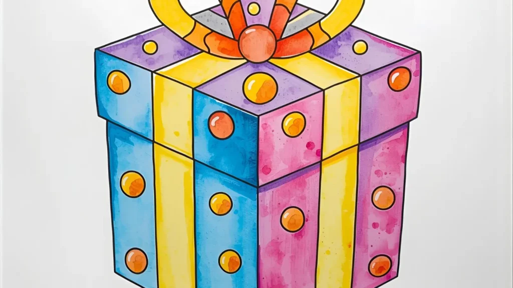 🎁 Gift Box Coloring Pages