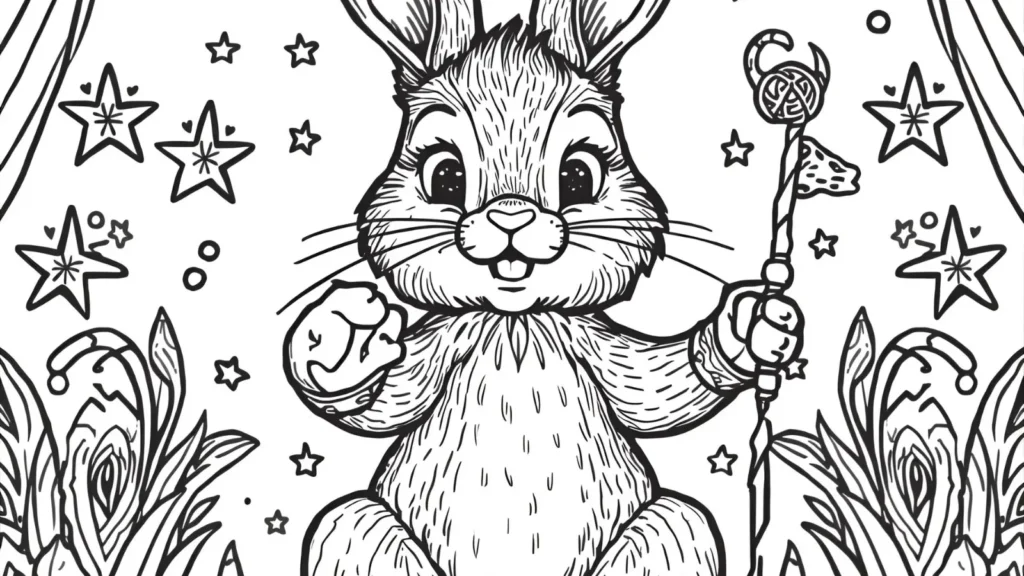 🎪 Circus Bunny Coloring Pages