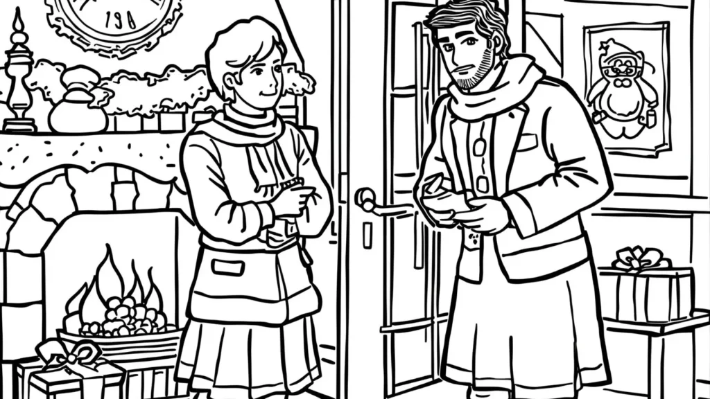 🎬 Christmas Movie Scene Coloring Pages