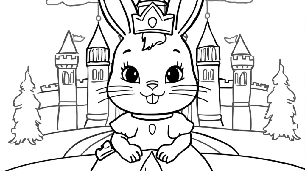 🏰 Princess Bunny Coloring Pages