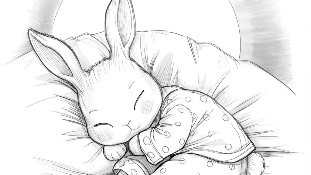 🛌 Cozy Pajama Bunny Coloring Pages