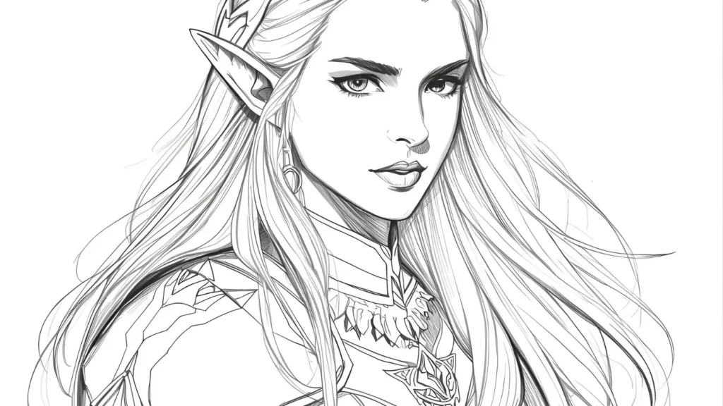 🧝 Elf Coloring Pages