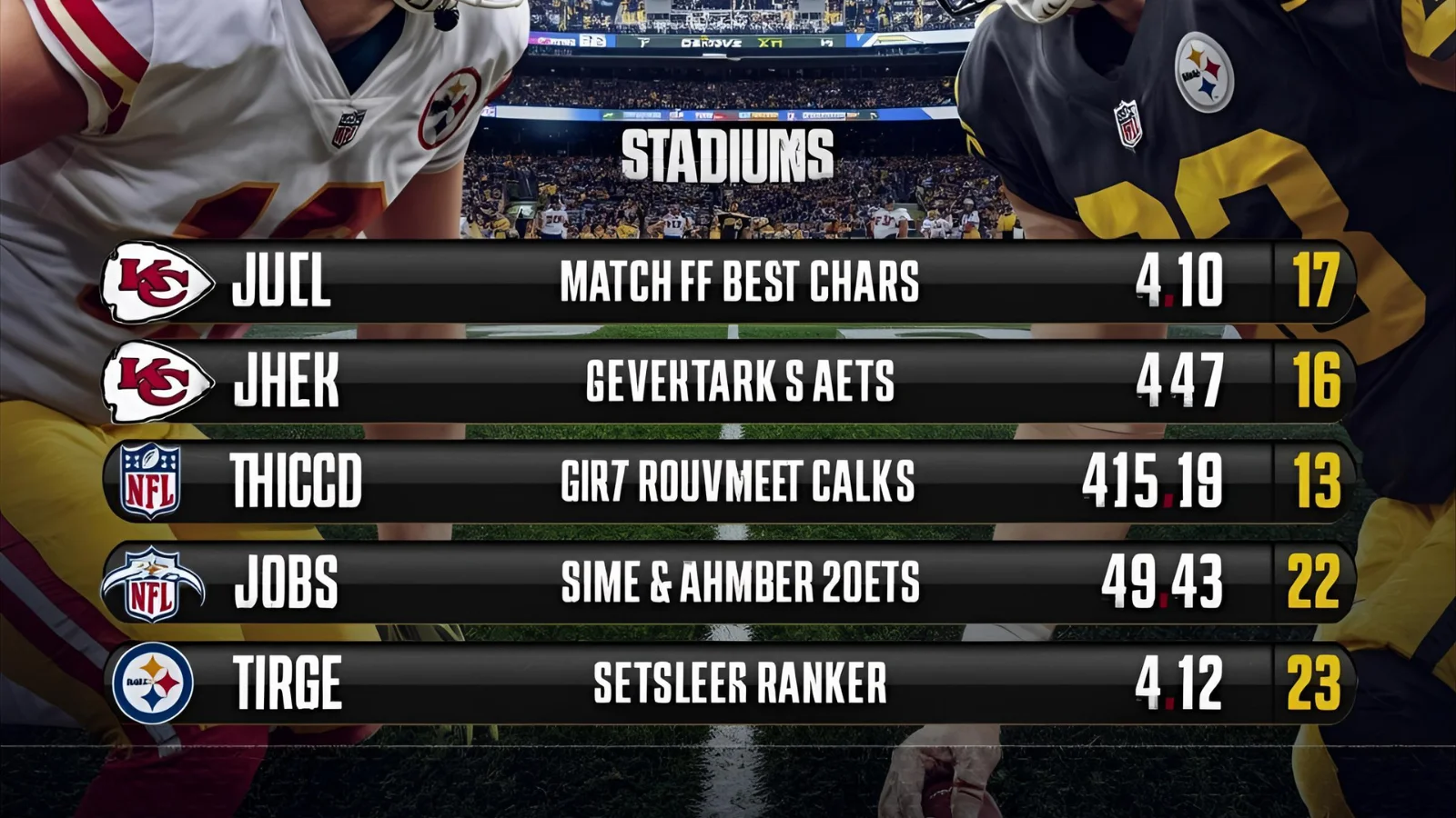 Kansas City Chiefs vs Steelers Match Player Stats