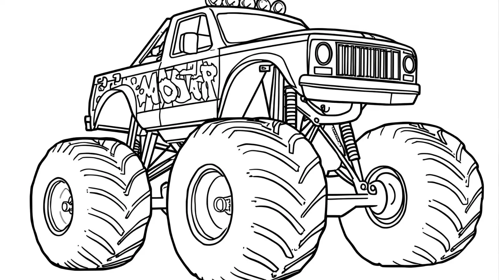 monster truck coloring page