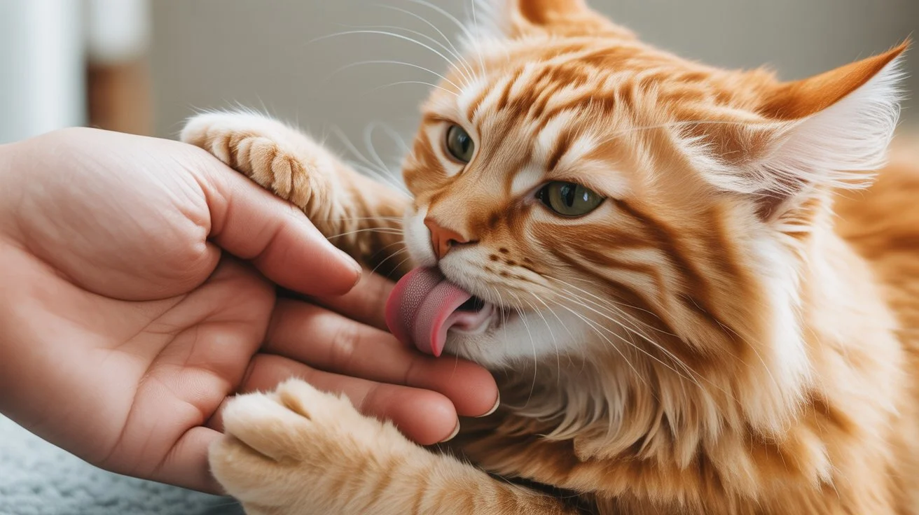 what does it mean when a cat licks you